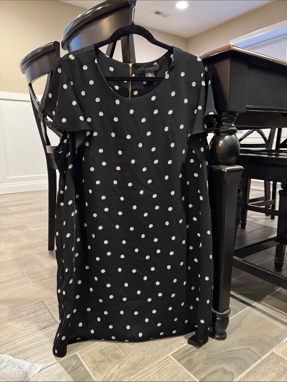 Tahari Black Dress with White Polka Dots for Kids